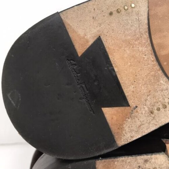 Salvatore Ferragamo Mens Velvet Slip On Loafers Size 8.5 Brown - Picture 9 of 9